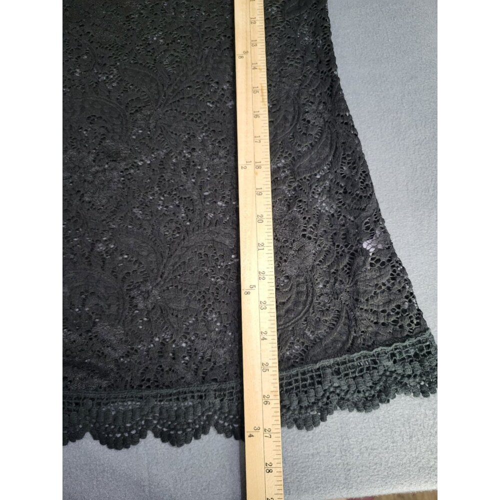 VTG Women's LG Whimsigoth Full Lace Long Sleeve Top Blouse See through y2k black - Picture 9 of 10